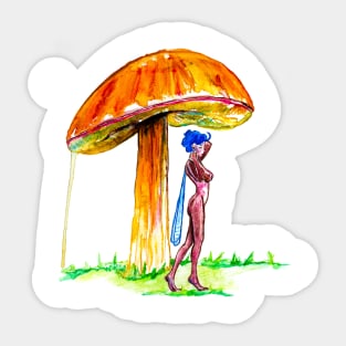 Mushroom Walking Sticker